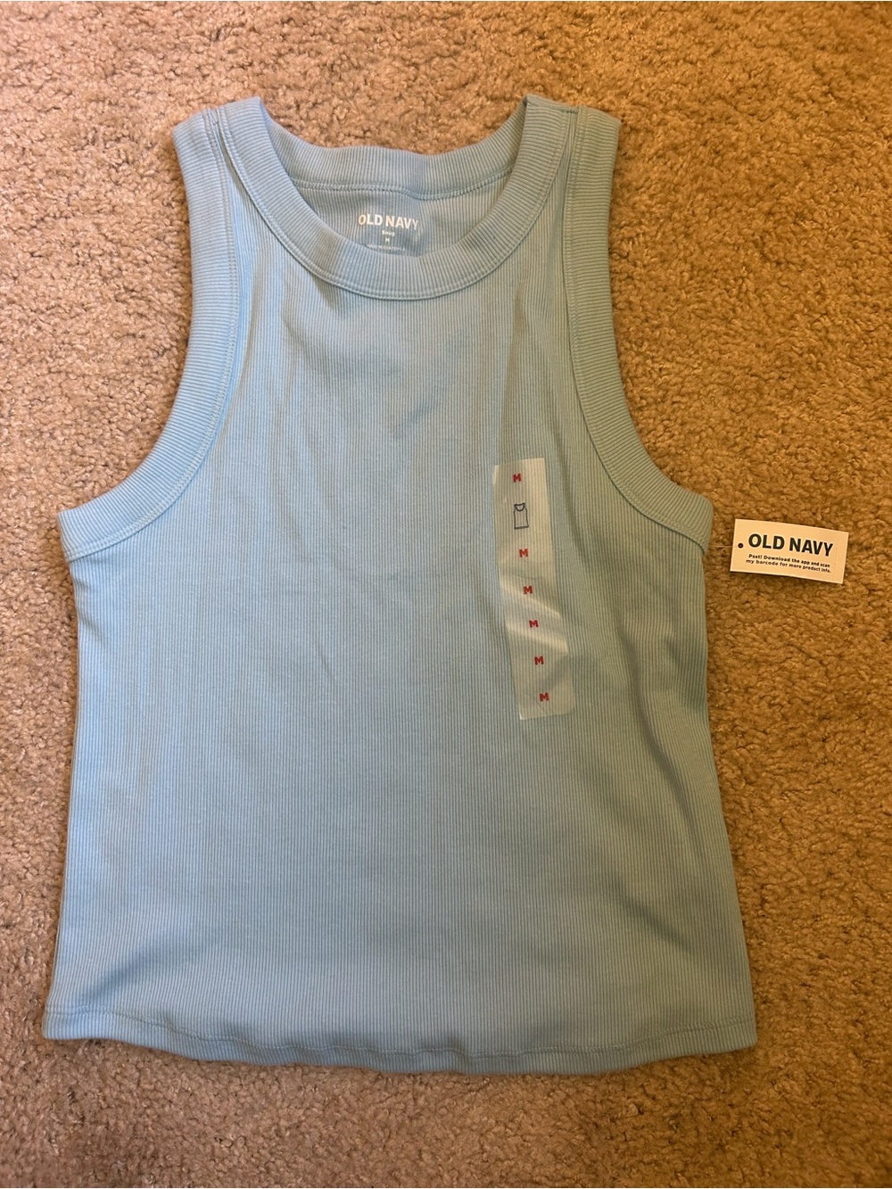 Old Navy Light Blue Ribbed Tank Top